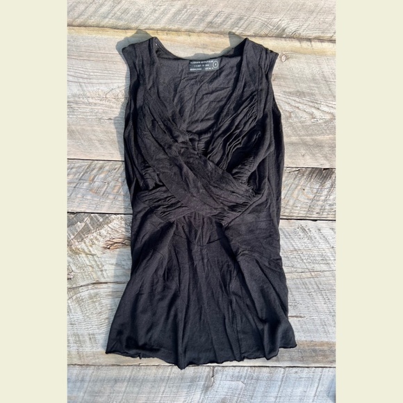 Allsaints Spitalfields - Sleeveless V-Neck Blouse- size 8 - stretchy criss-cross - Picture 1 of 6